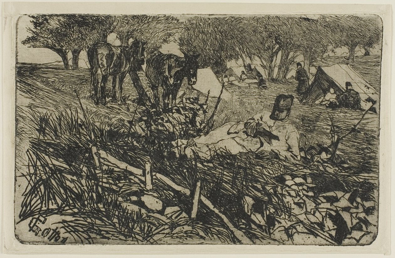 The Letter at Camp by Giovanni Fattori