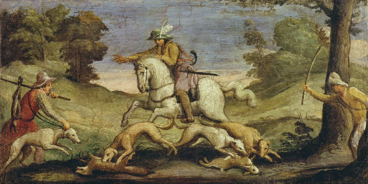 Hunting Hares, 1615 by Giovanni Francesco Barbieri