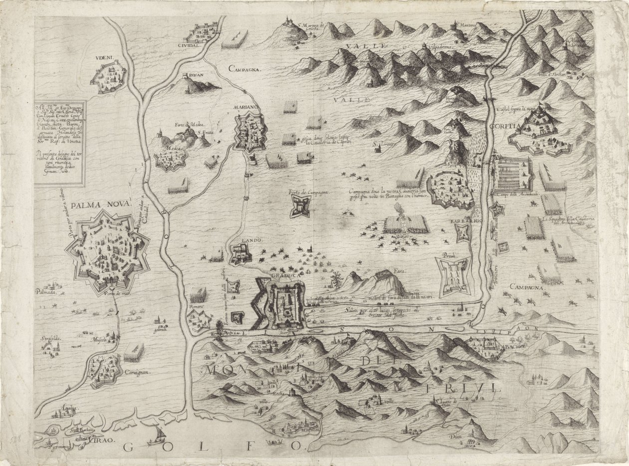 Map of the Siege of Palmanova by Giovanni Justo