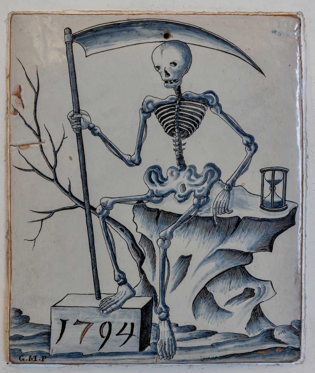 Plaque with allegory of death by Giovanni Meazzi