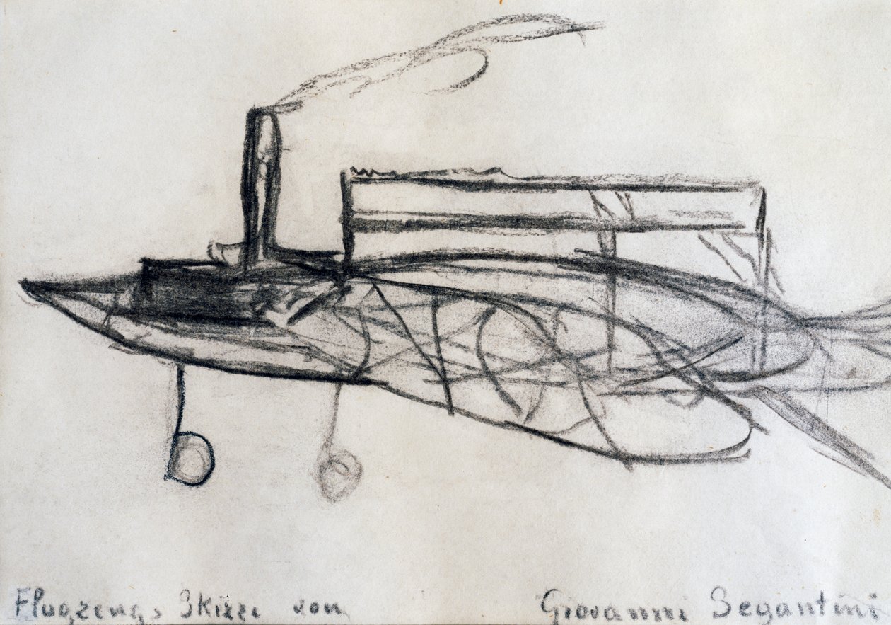 Aircraft Sketch by Giovanni Segantini