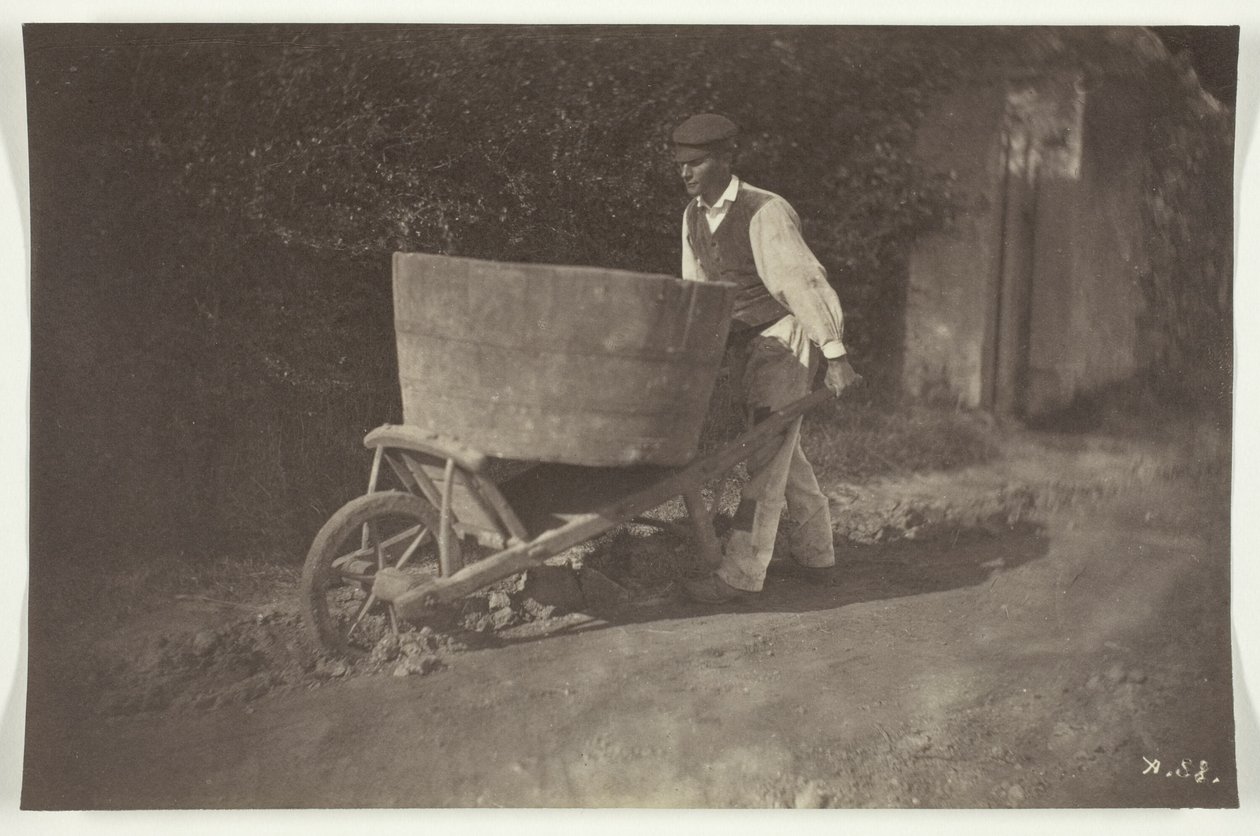Male Peasant with Wheelbarrow by Giraudon
