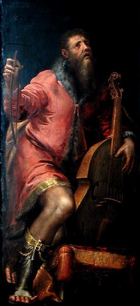 Cellist by Girolamo Mazzola Bedoli