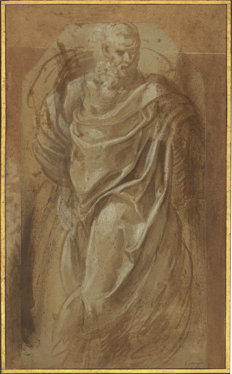 A Standing Man in Classical Drapery by Girolamo Muziano