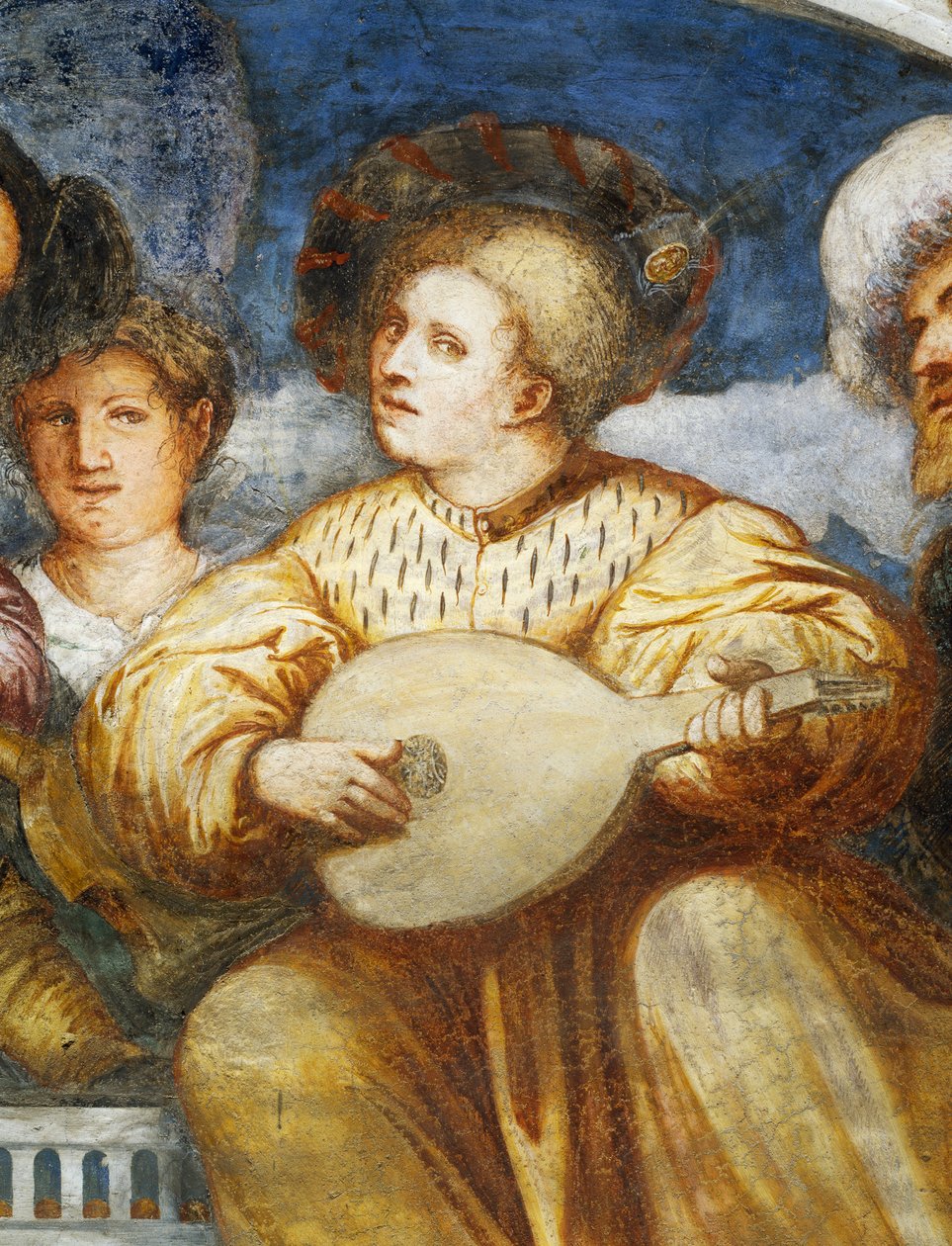 Concert, Mandolin Player Among Suitors by Girolamo Romanino