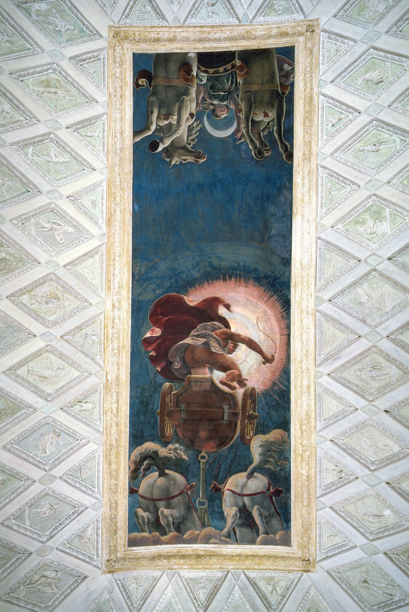 Apollo Driving the Chariot of the Sun, Ceiling Decoration in the Camera del Sole by Giulio Romano
