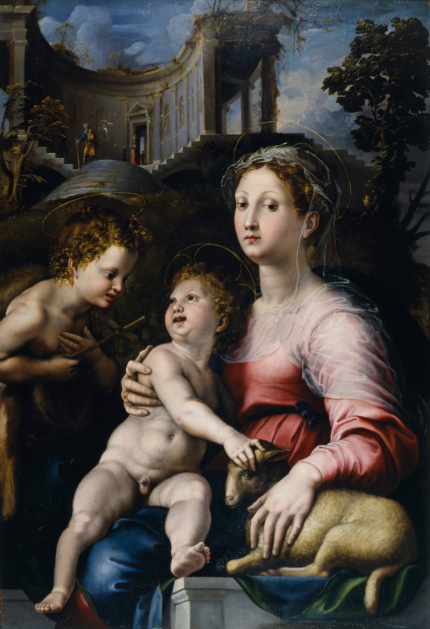 The Madonna and Child with Saint John the Baptist by Giulio Romano