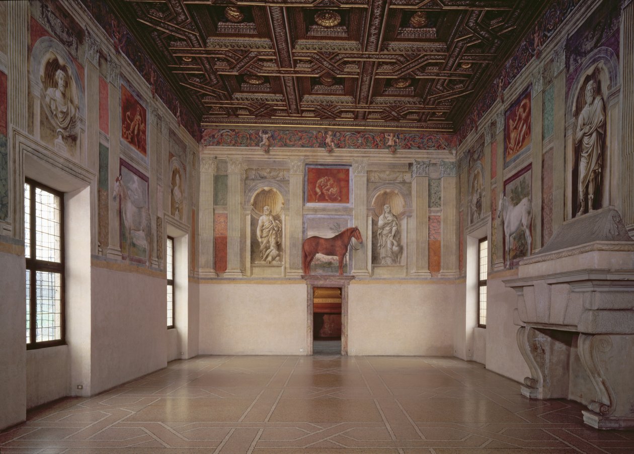View of the Sala dei Cavalli, 1528 by Giulio Romano