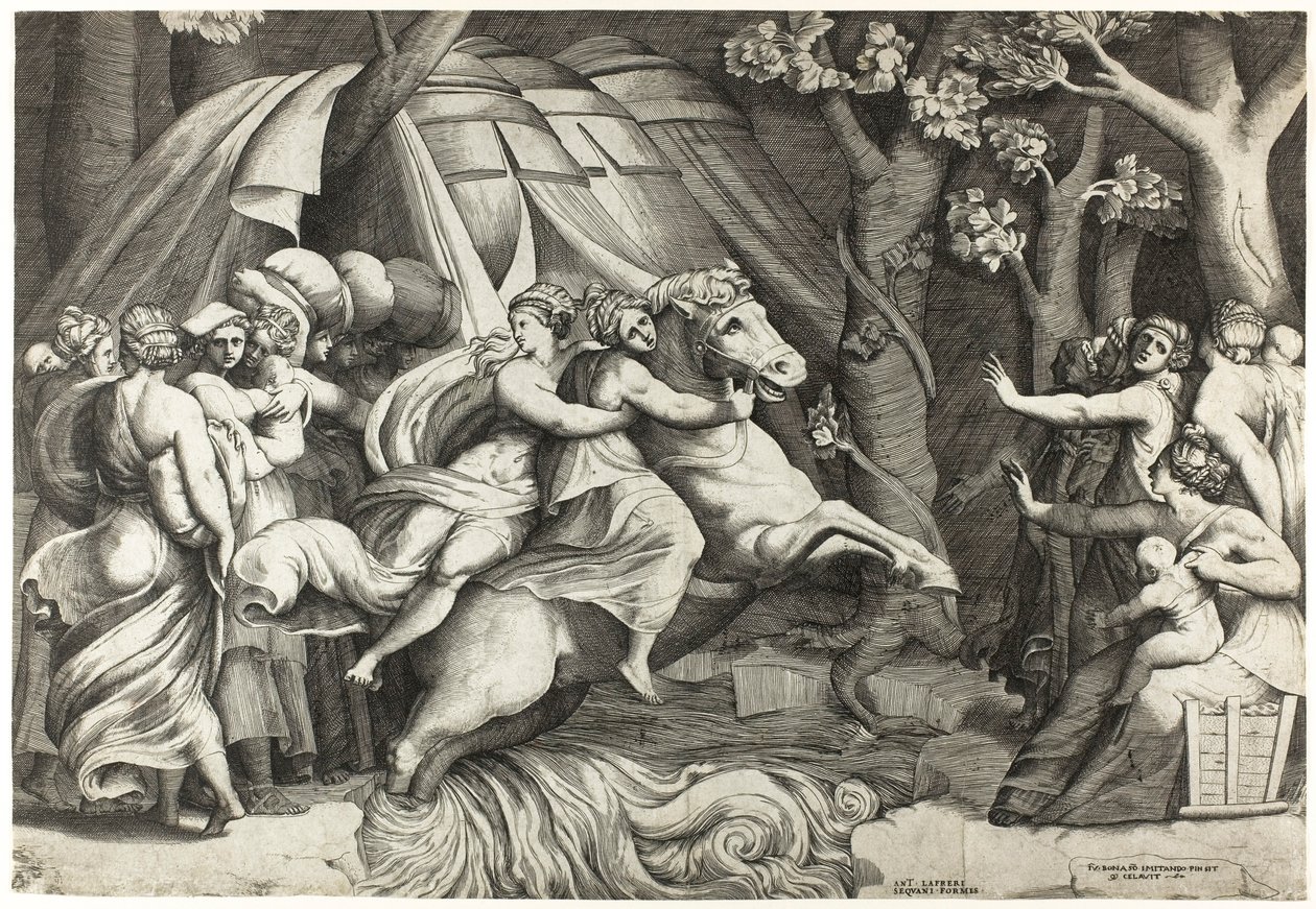 Cloelia Crossing the Tiber by Giulio Bonasone
