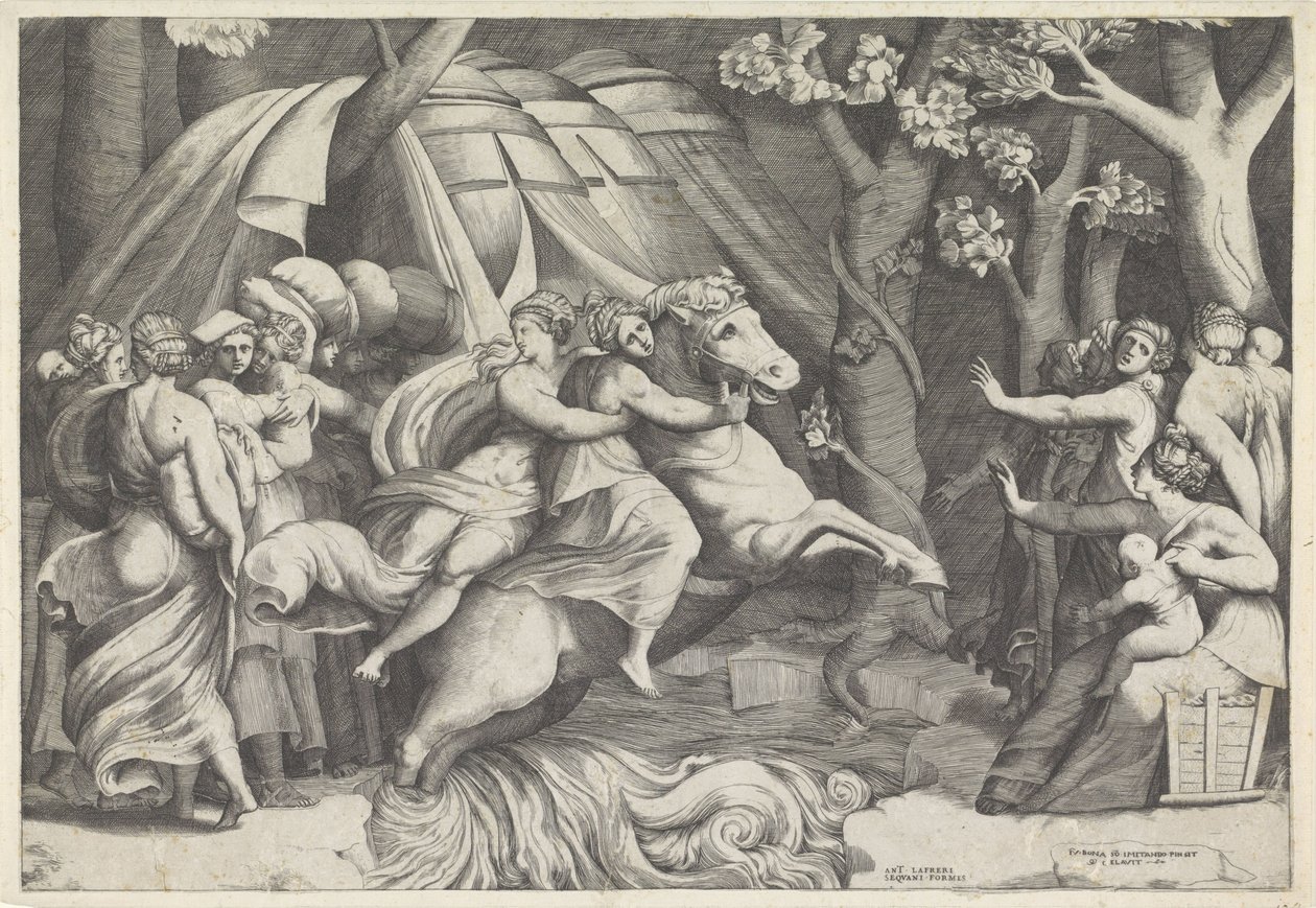 Cloelia Crossing the Tiber by Giulio Bonasone
