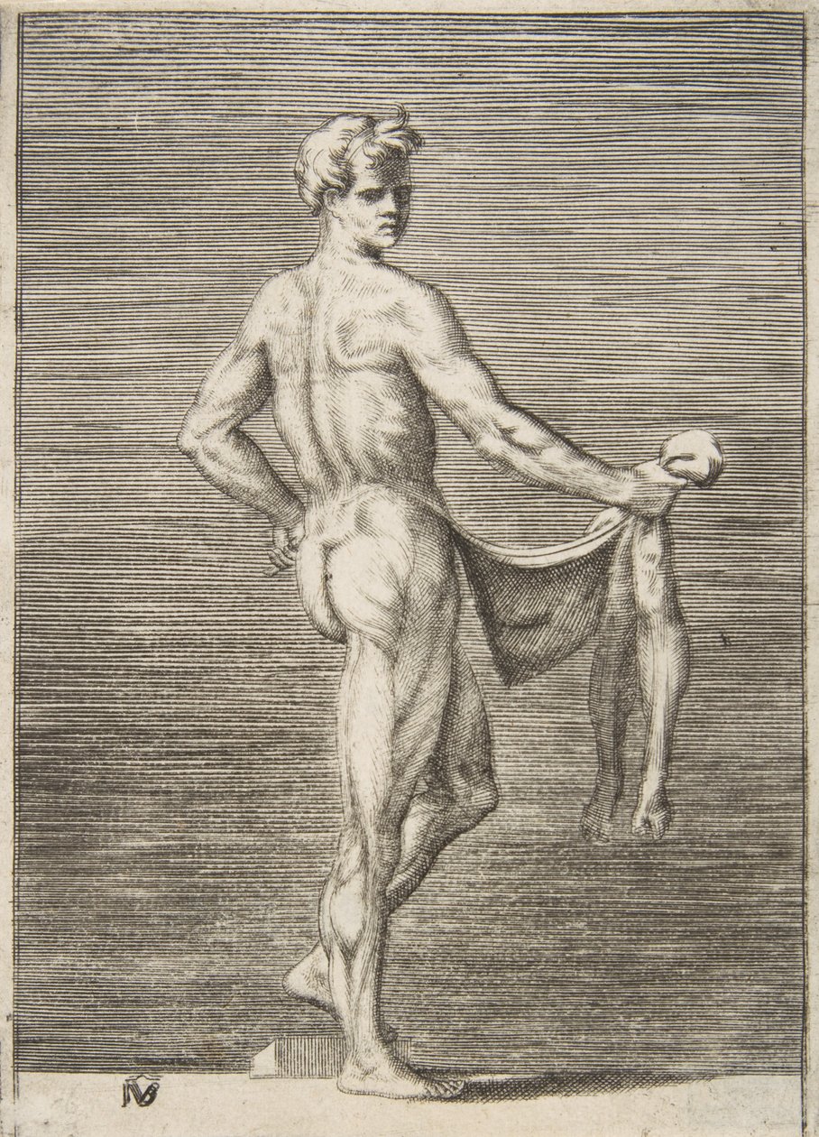 Flayed Man Seen from Behind by Giulio Bonasone