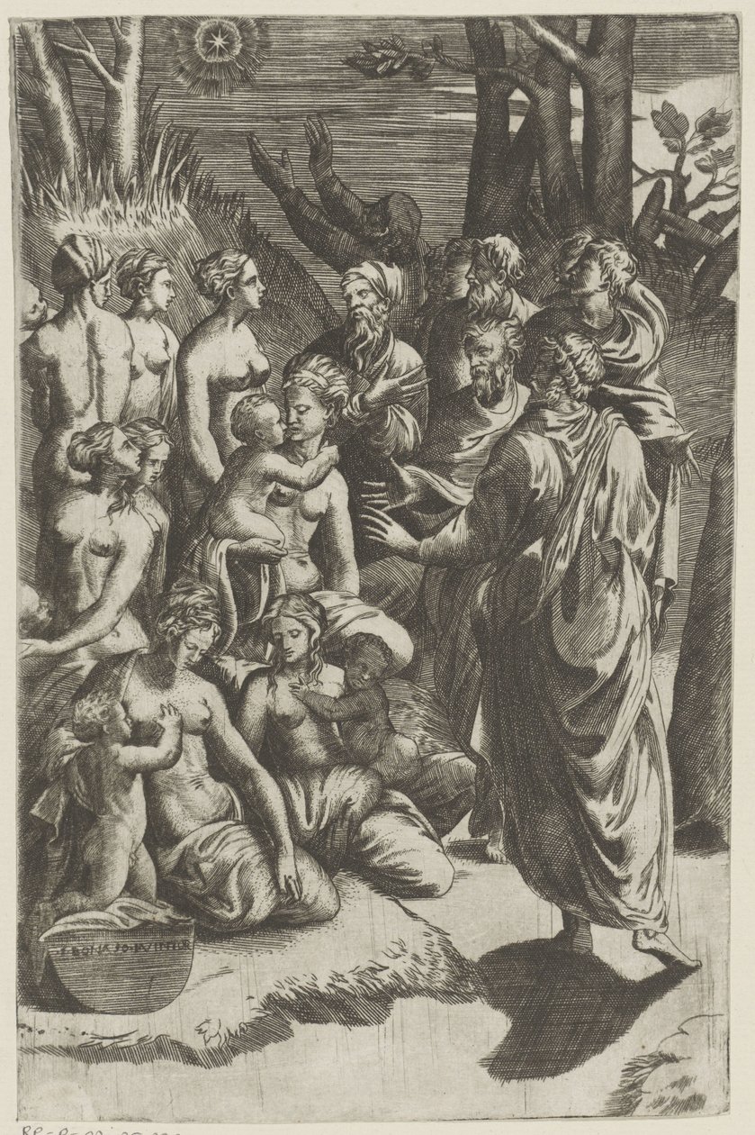 Group of Figures Under Star by Giulio Bonasone