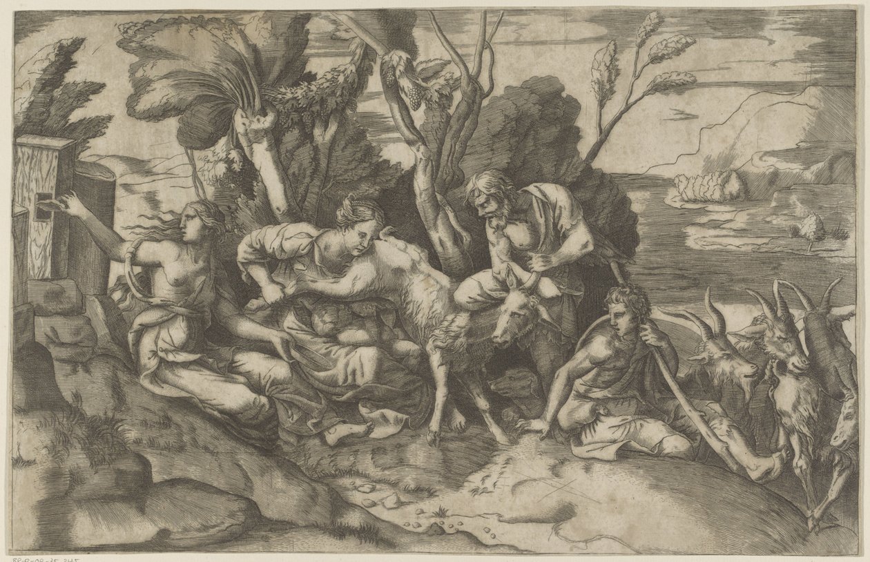 Jupiter Nursed by the Goat Amalthea by Giulio Bonasone