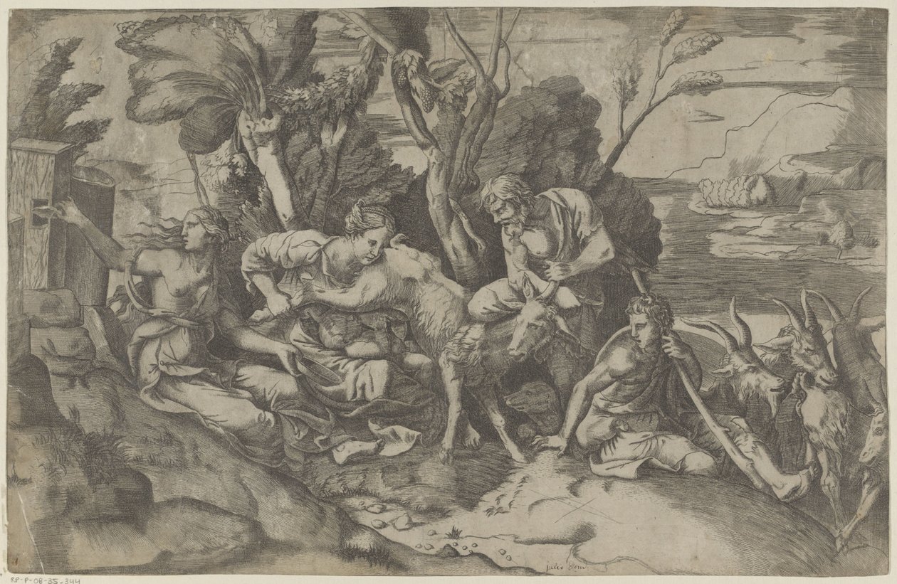Jupiter Nursed by the Goat Amalthea by Giulio Bonasone