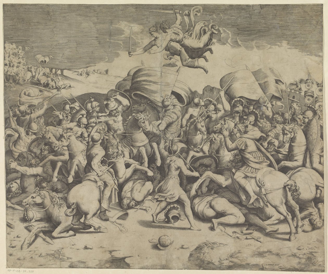 Battle of the Milvian Bridge by Giulio Bonasone
