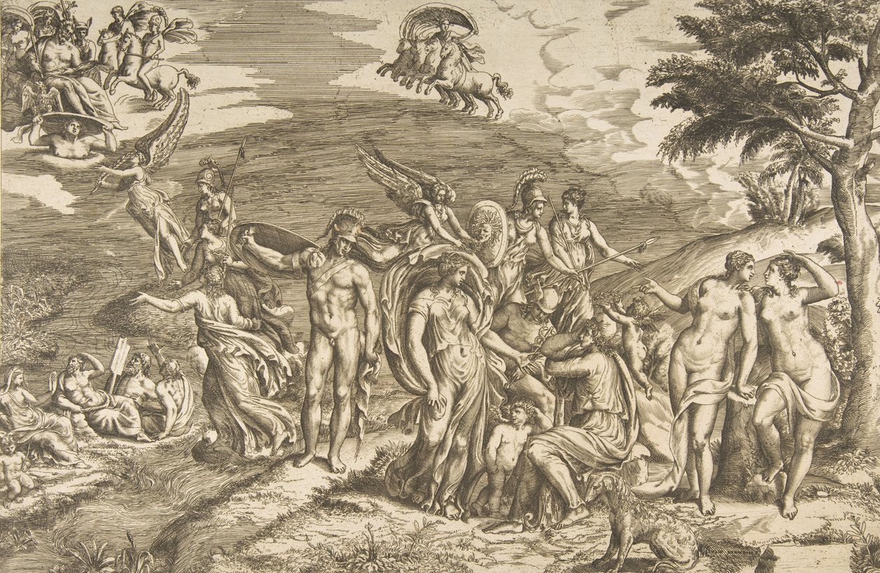 The Judgment of Paris, ca. 1550-60 by Giulio Bonasone