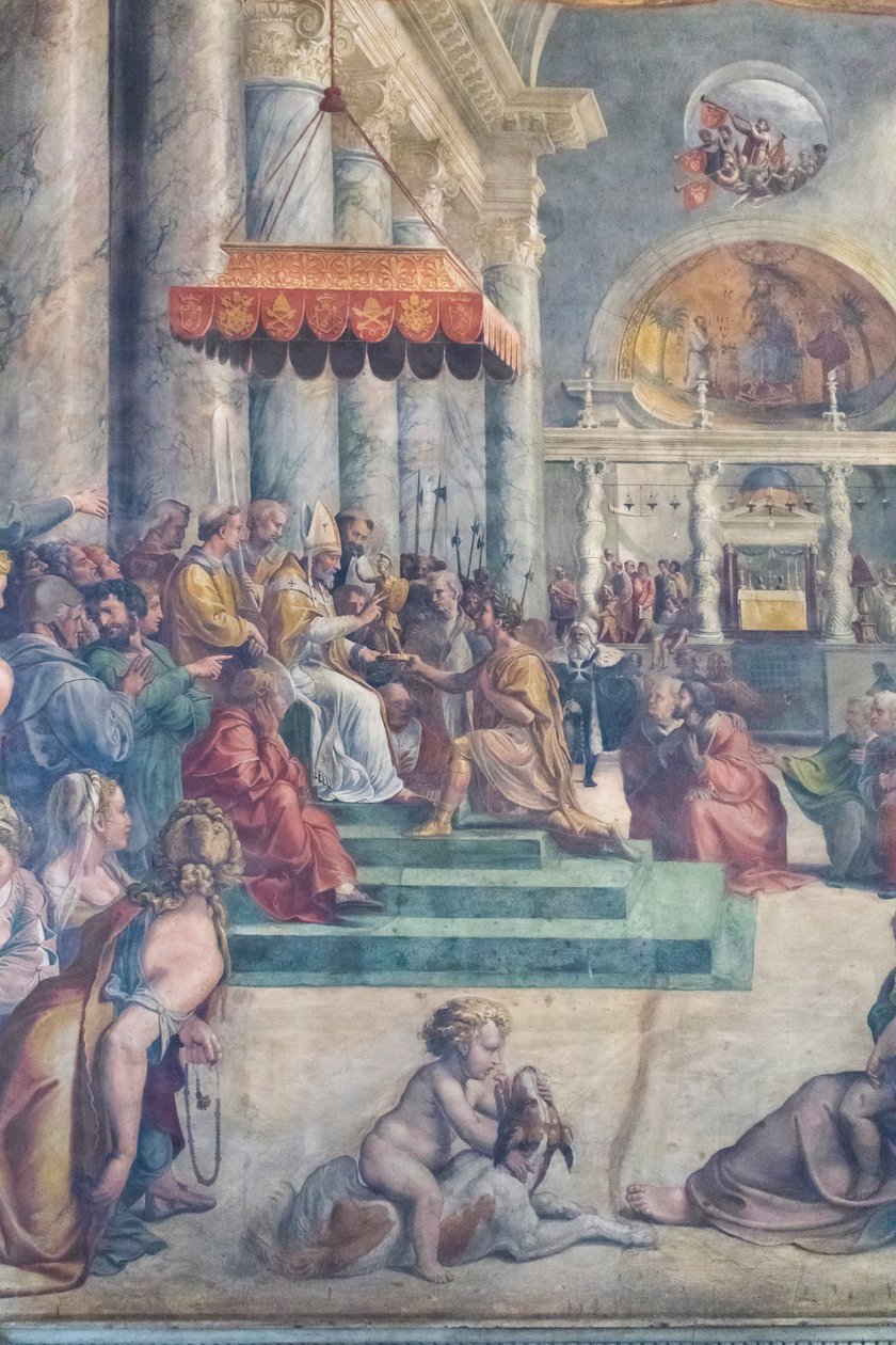 The Donation of Rome (detail) by Giulio Romano