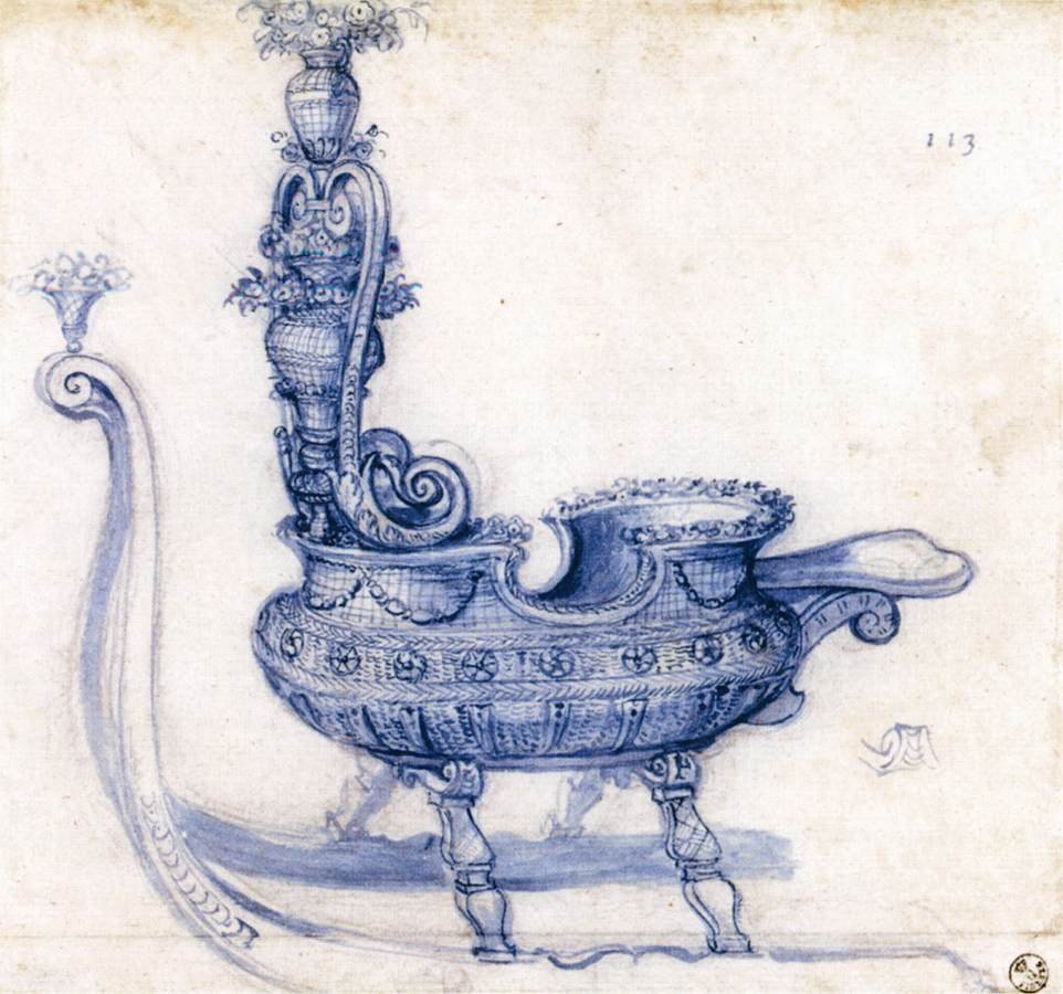 Sketch for a Sleigh Shaped like a Basket of Flowers by Giuseppe Arcimboldo