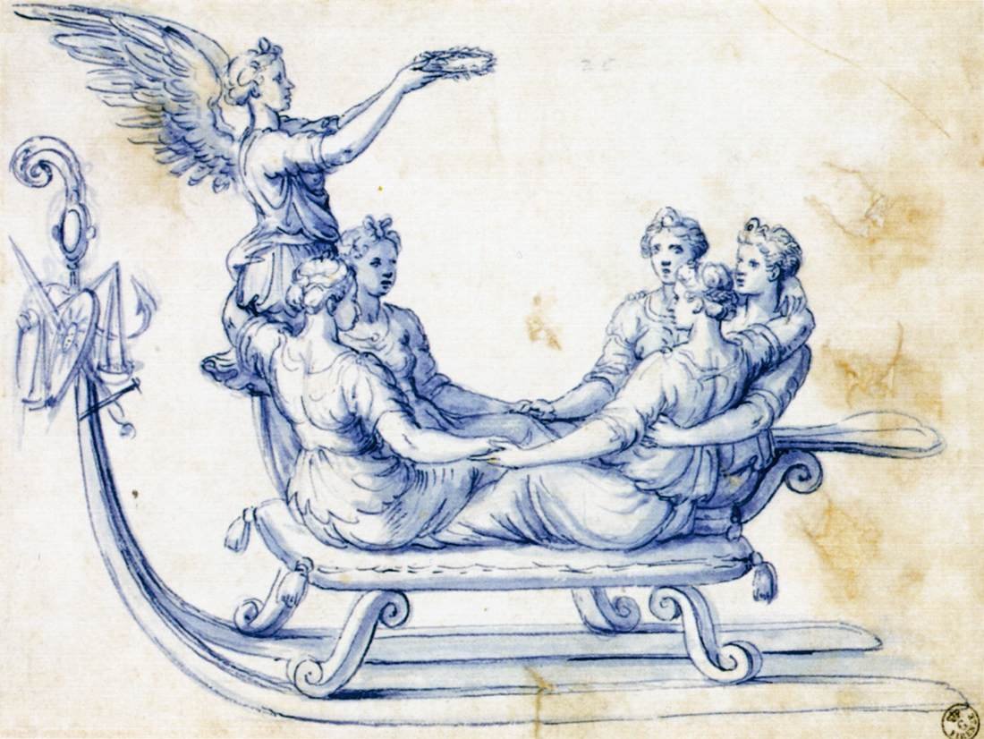 Sketch for a Sleigh with an Allegory of Victory by Giuseppe Arcimboldo