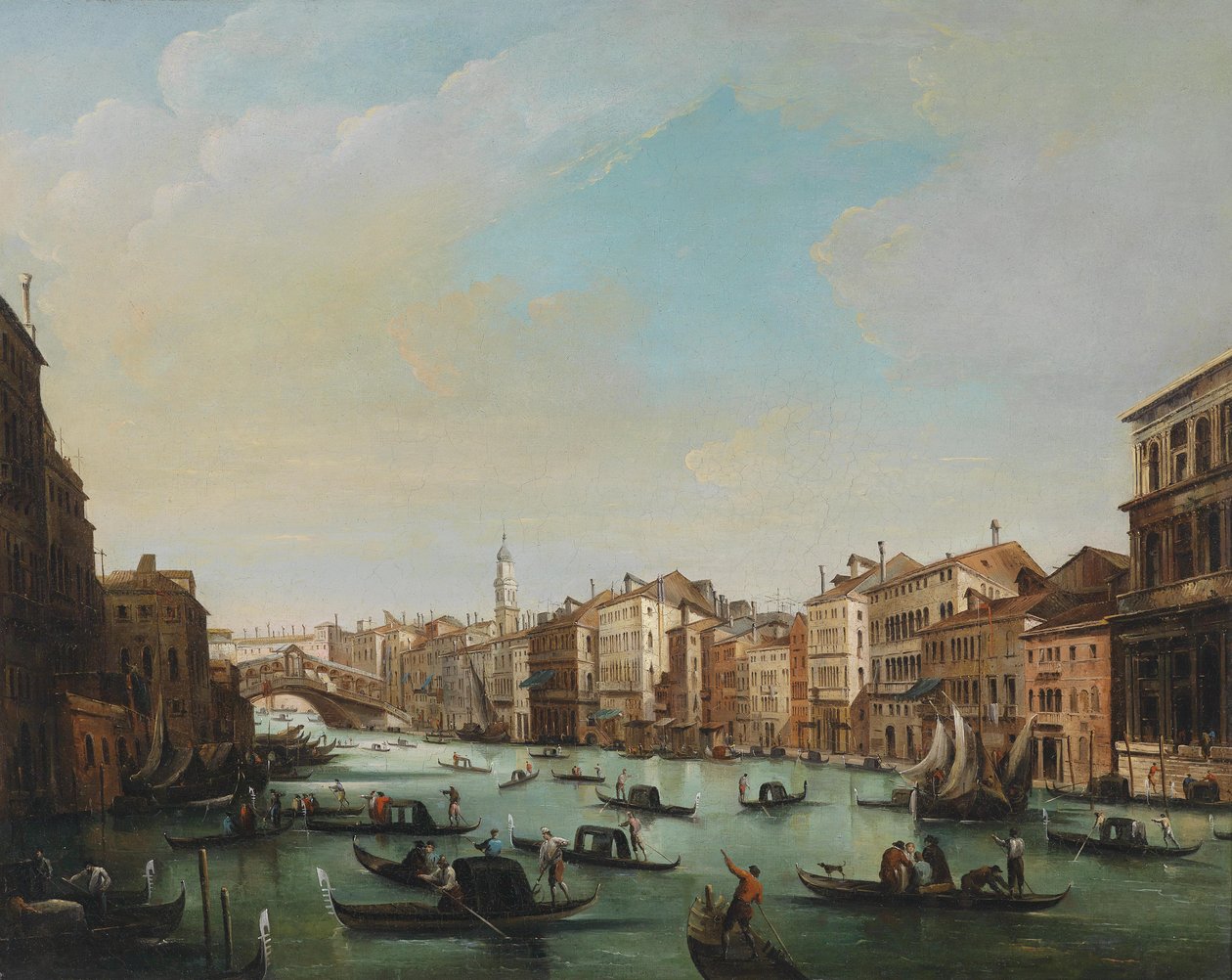 Venice, View from the Grand Canal with the Rialto Bridge by Giuseppe Bernardino Bison