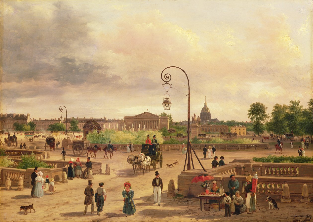 La Place de la Concorde in 1829 by Giuseppe Canella