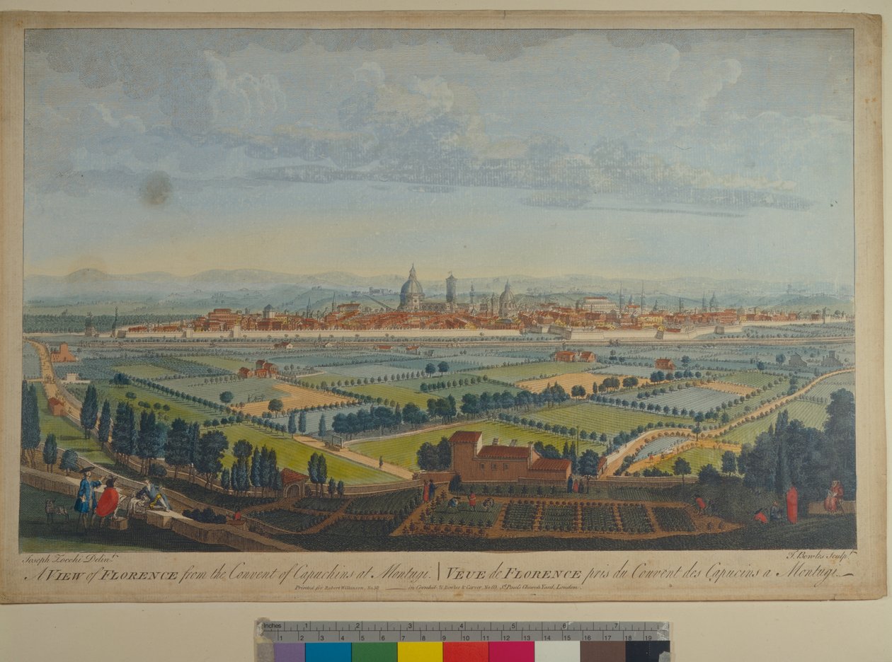 A View of Florence from the Covent of Capuchins at Montughi, engraved by John Bowles by Giuseppe Zocchi