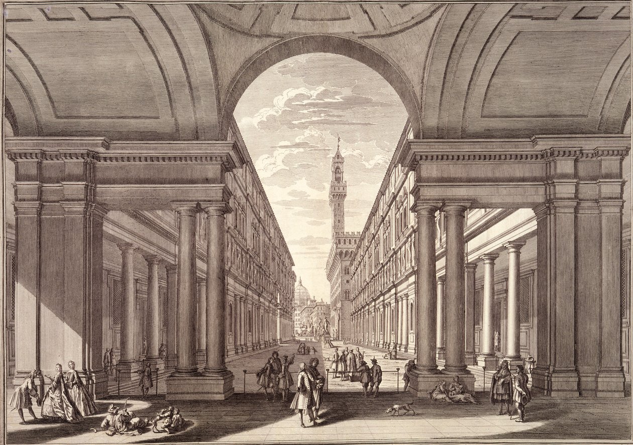View of the Uffizi, Florence by Giuseppe Zocchi