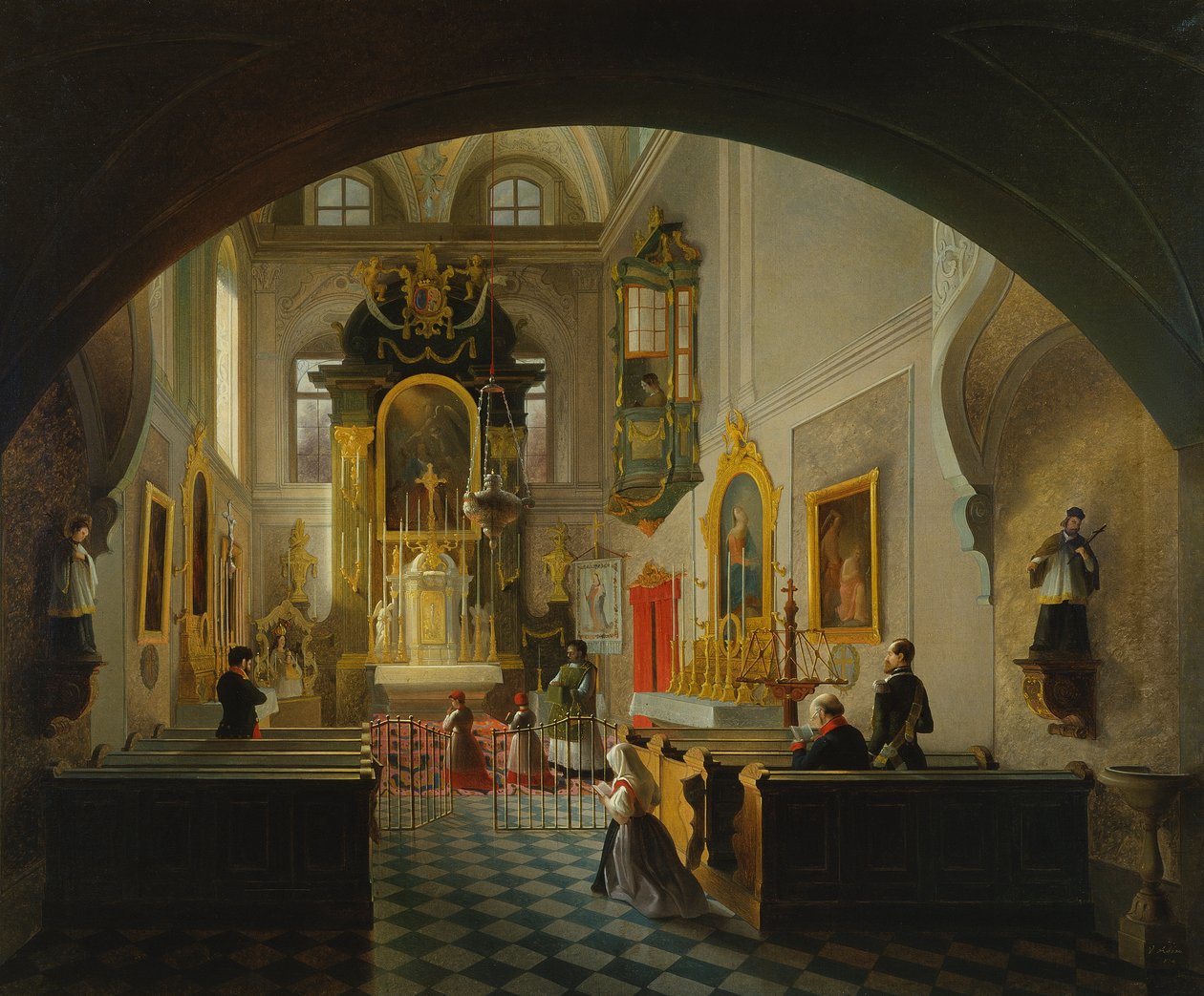 Interior of a Chapel by Giuseppe Abbati