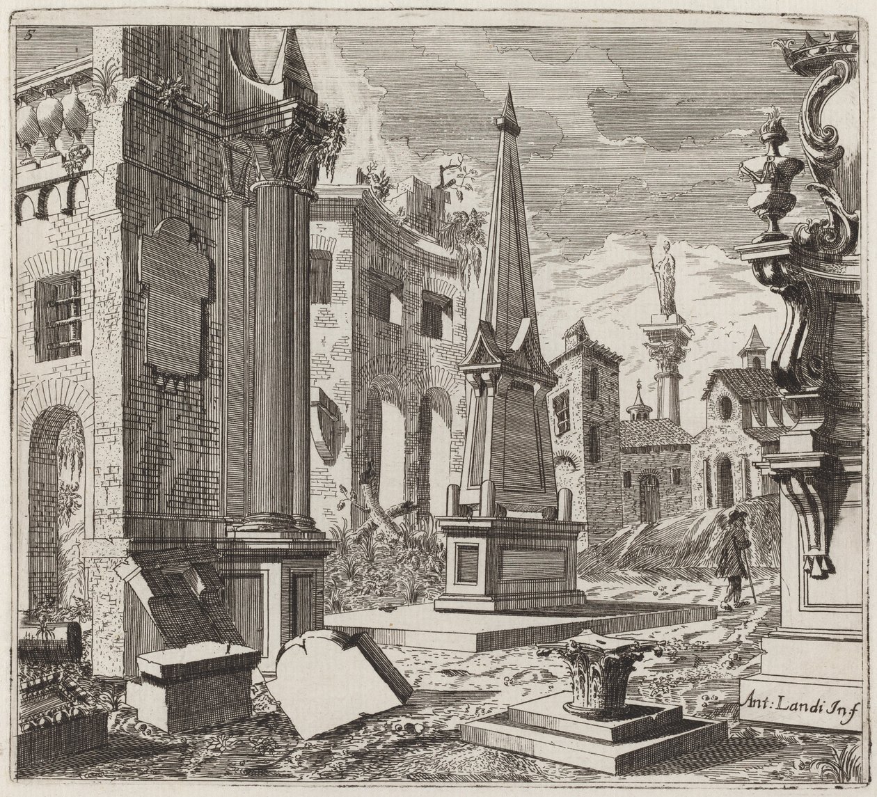 Fantastic Townscape with Ruins by Giuseppe Antonio Landi