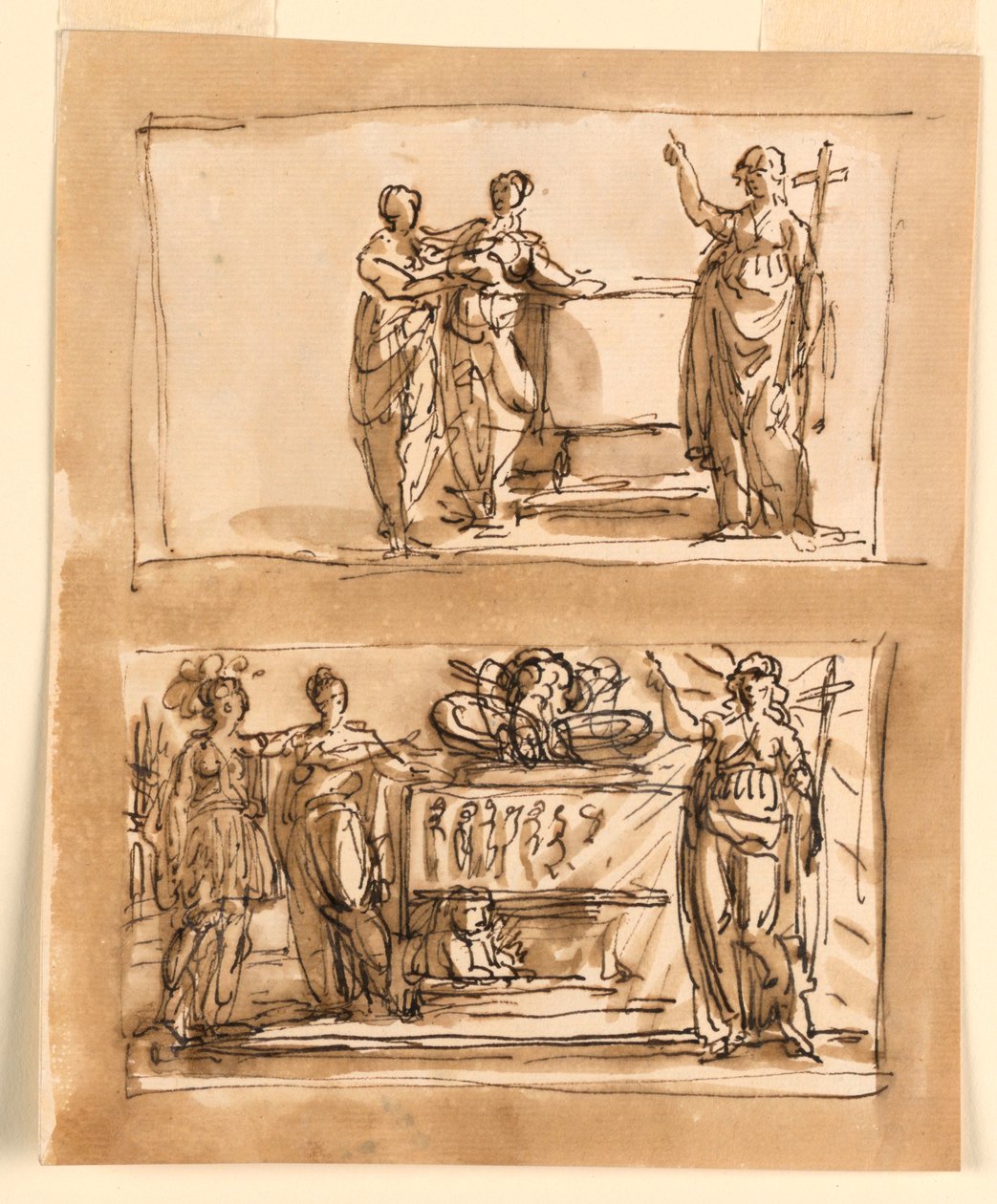 Sarcophagus and Allegorical Figures by Giuseppe Barberi