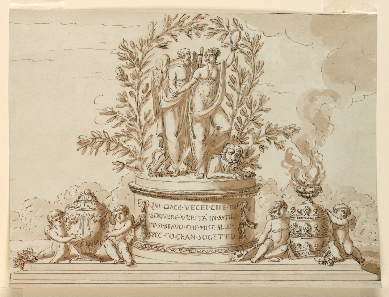 Sepulchral Monument for Writer Vecei by Giuseppe Barberi