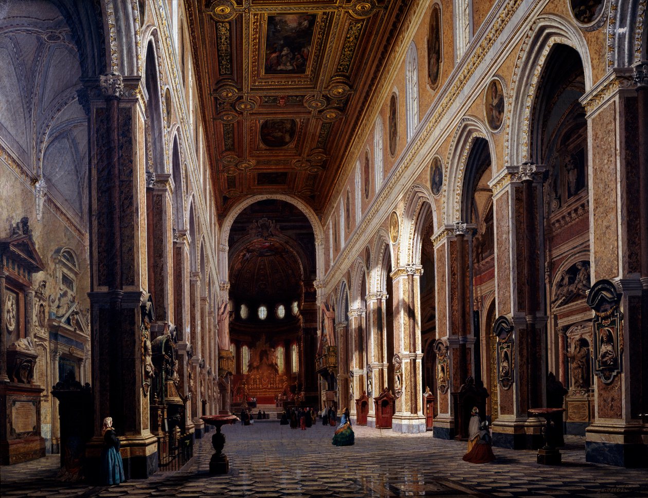 Interior of the Naples Cathedral by Giuseppe Castiglione