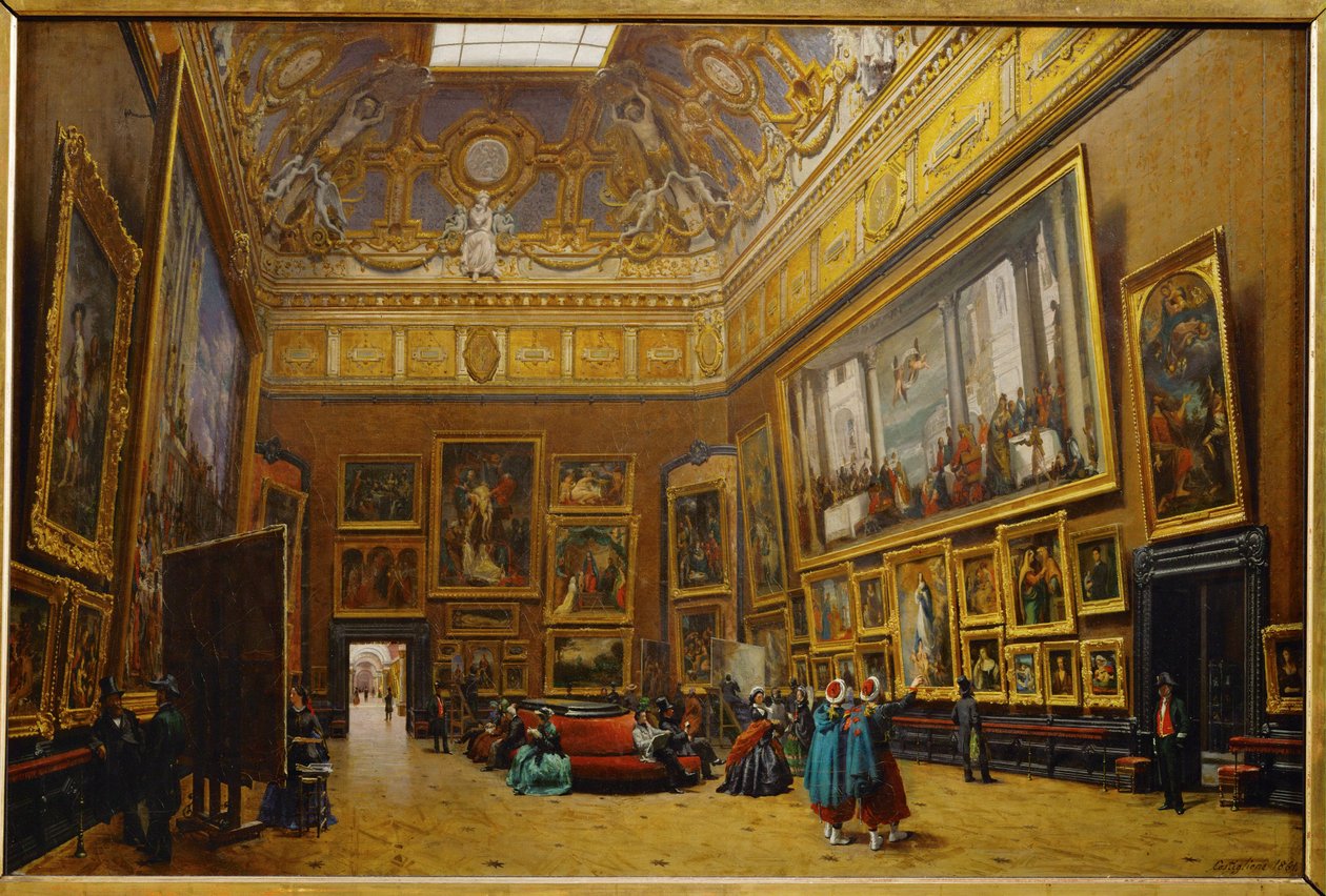The Square Salon at the Louvre Museum by Giuseppe Castiglione