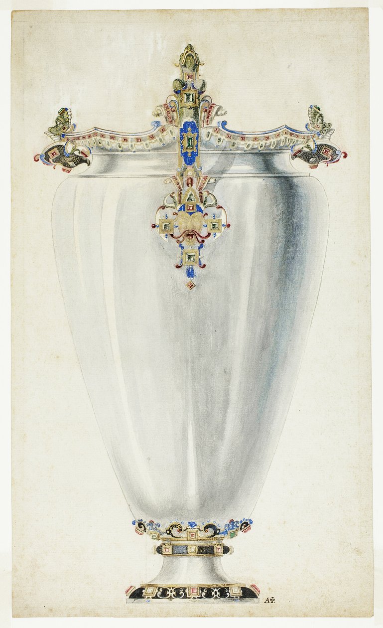 Monumental Jeweled Vase by Giuseppe Grisoni