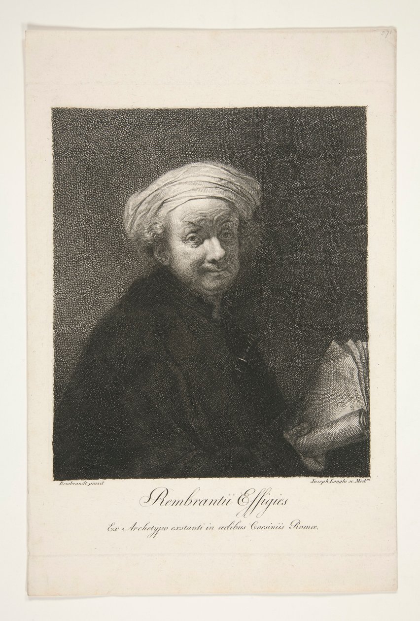 Rembrandt ii Effigies by Giuseppe Longhi
