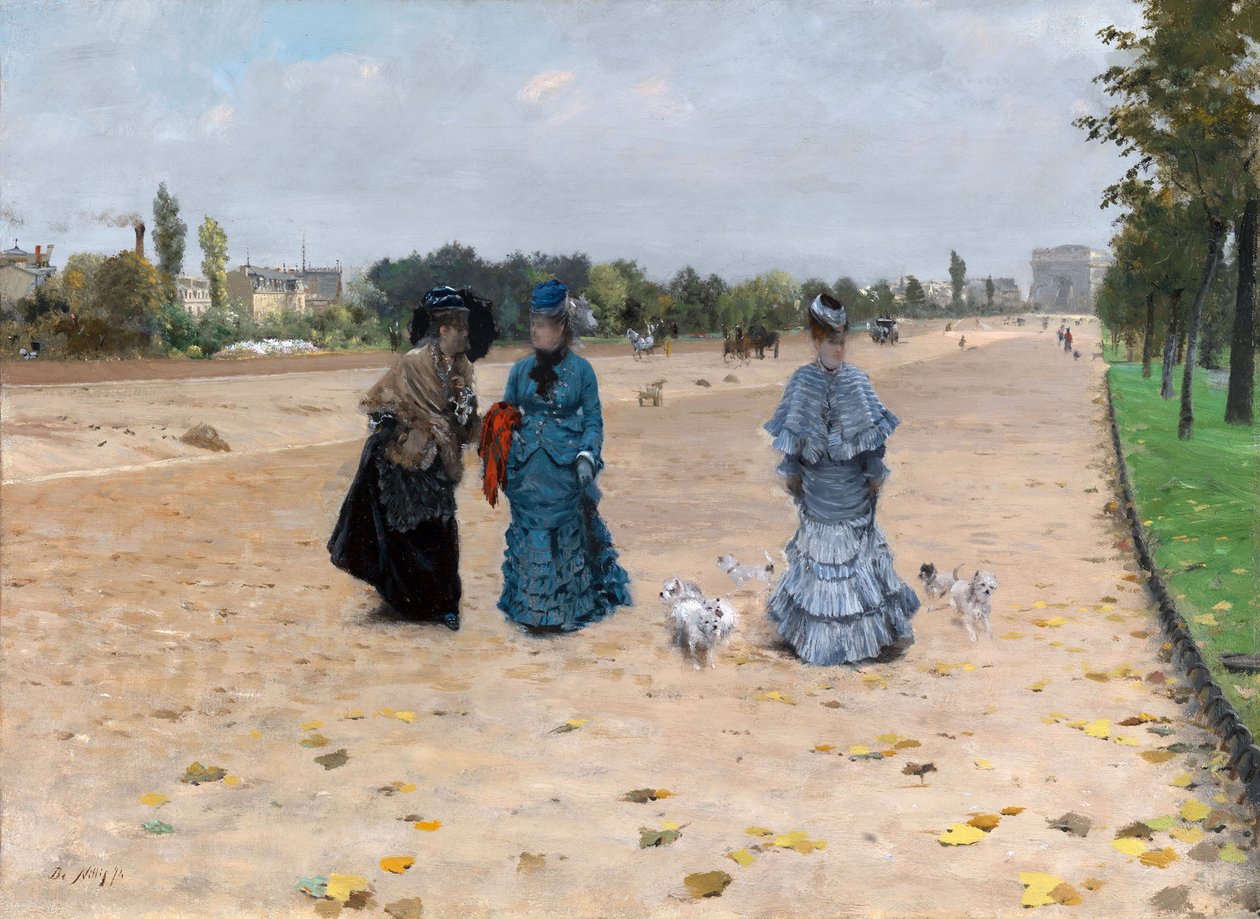 Avenue du Bois de Boulogne by Giuseppe de Nittis