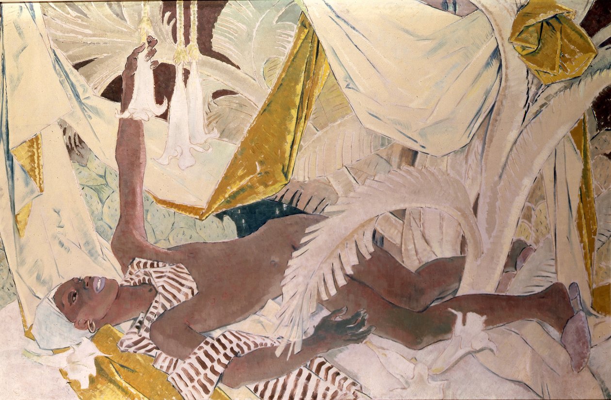 Henry Thomas, Philpots Jamaican Servant, reclining by Glyn Warren Philpot