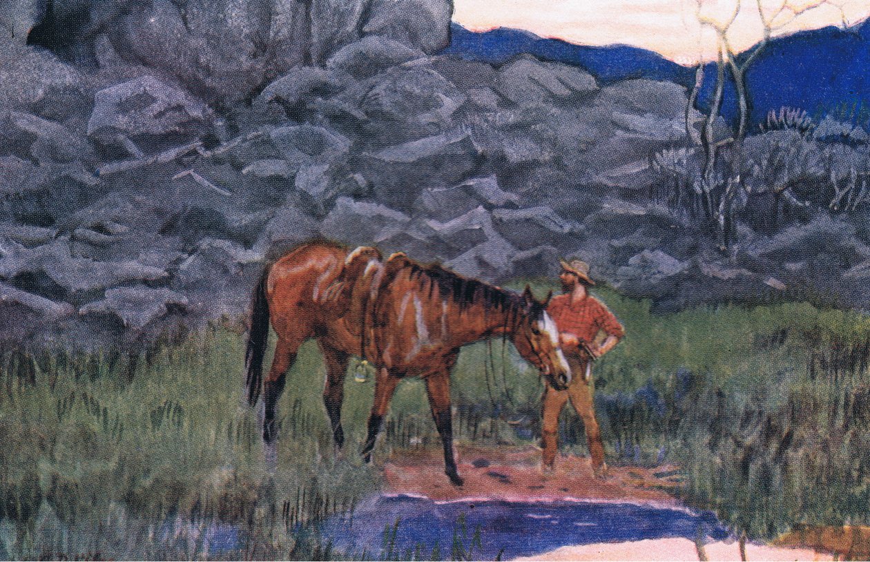 Wolf and Hound, from Poems of Adam Lindsay Gordon Published by T. N. Foulis, 1912 by Godfrey Douglas Giles