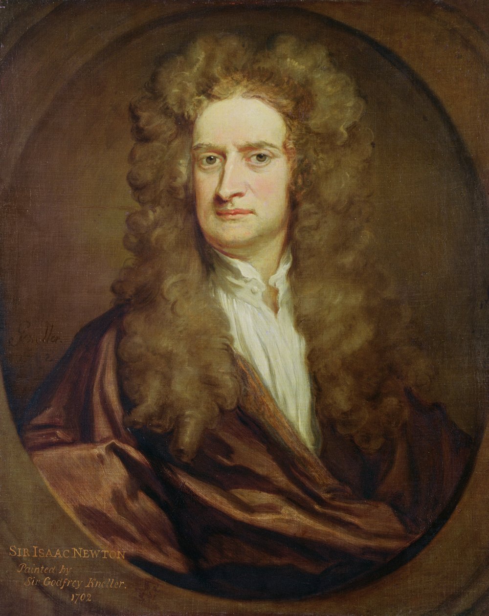 Portrait of Isaac Newton (1642-1727) 1702 by Godfrey Kneller