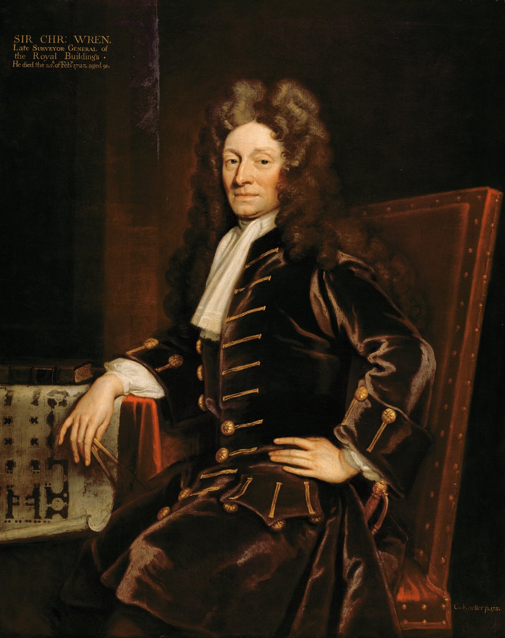 Portrait of Sir Christopher Wren, 1711 by Godfrey Kneller