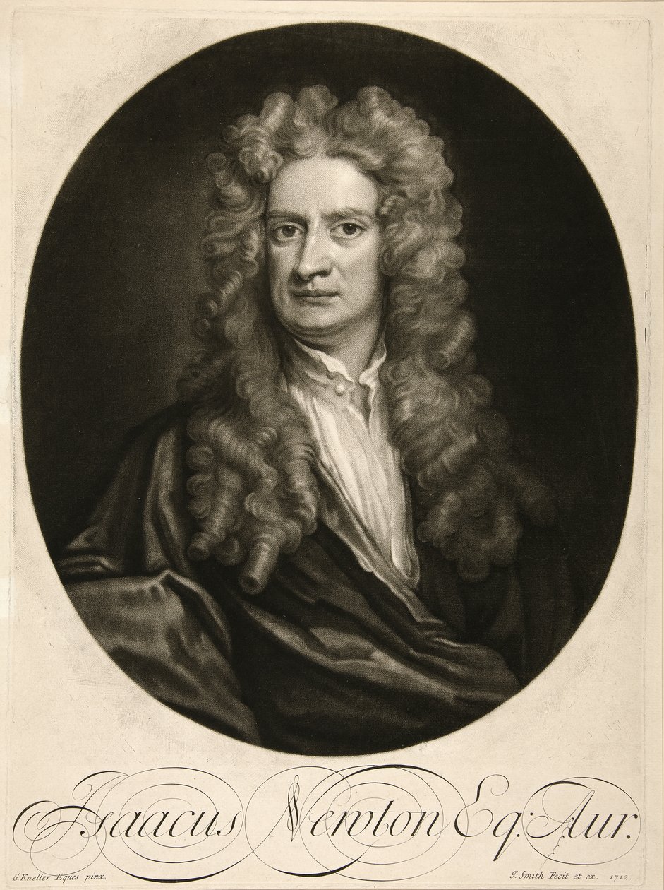 Isaacus Newton, Esq., pub. 1712 by Godfrey (after) Kneller