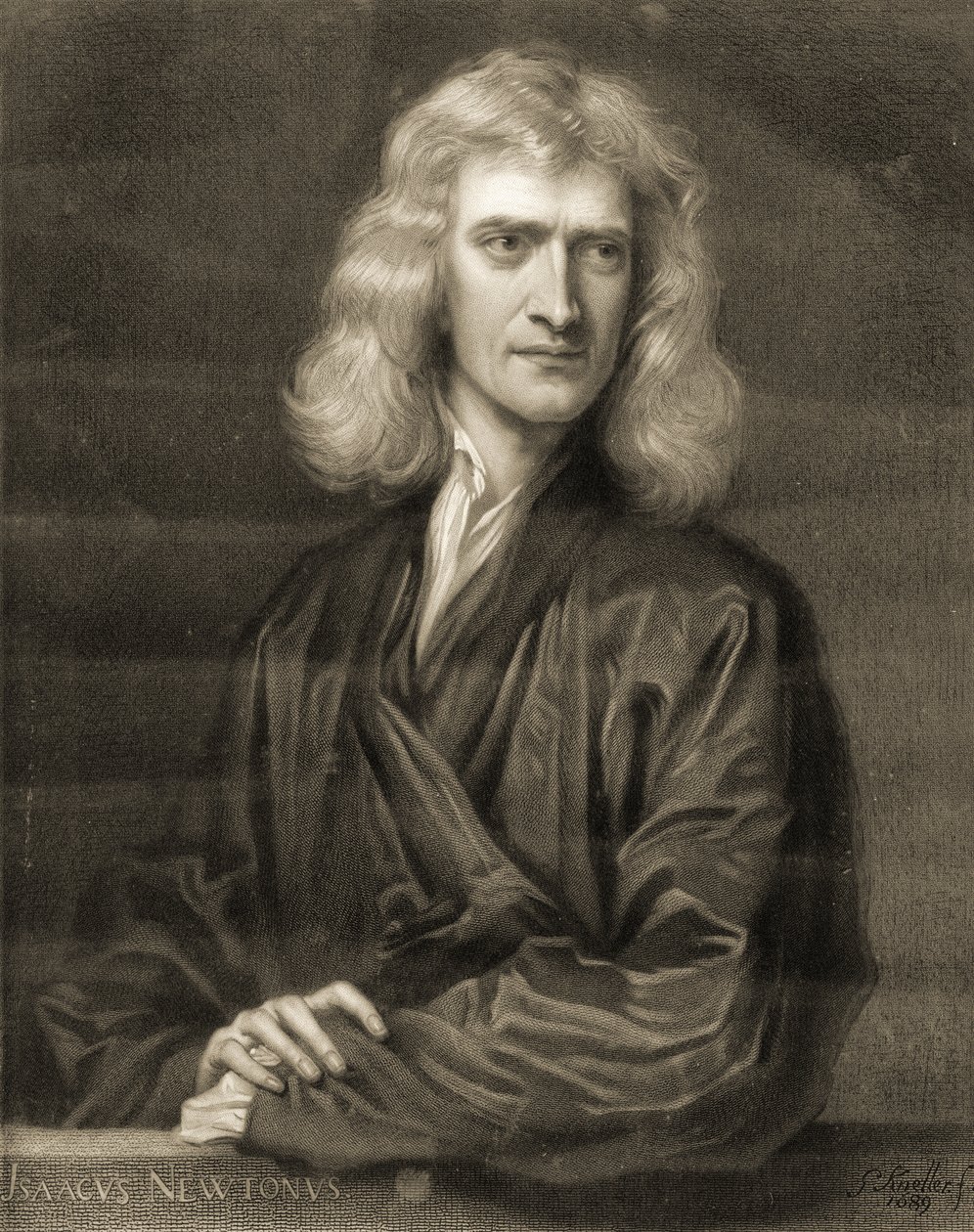 Portrait of Sir Isaac Newton by Godfrey (after) Kneller