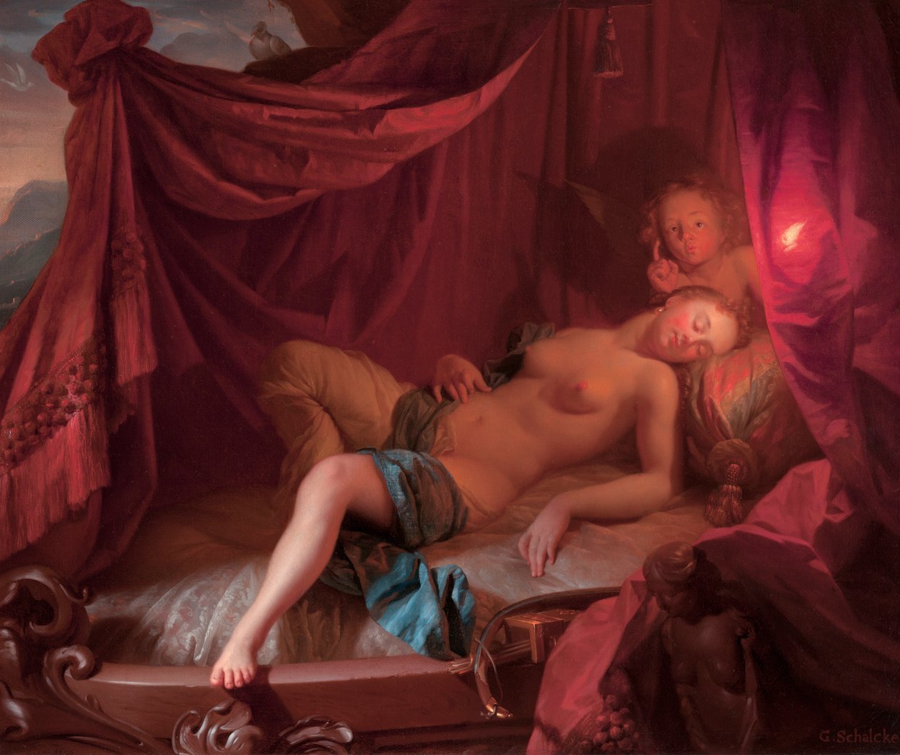 Sleeping Venus and Cupid by Godfried Schalcken