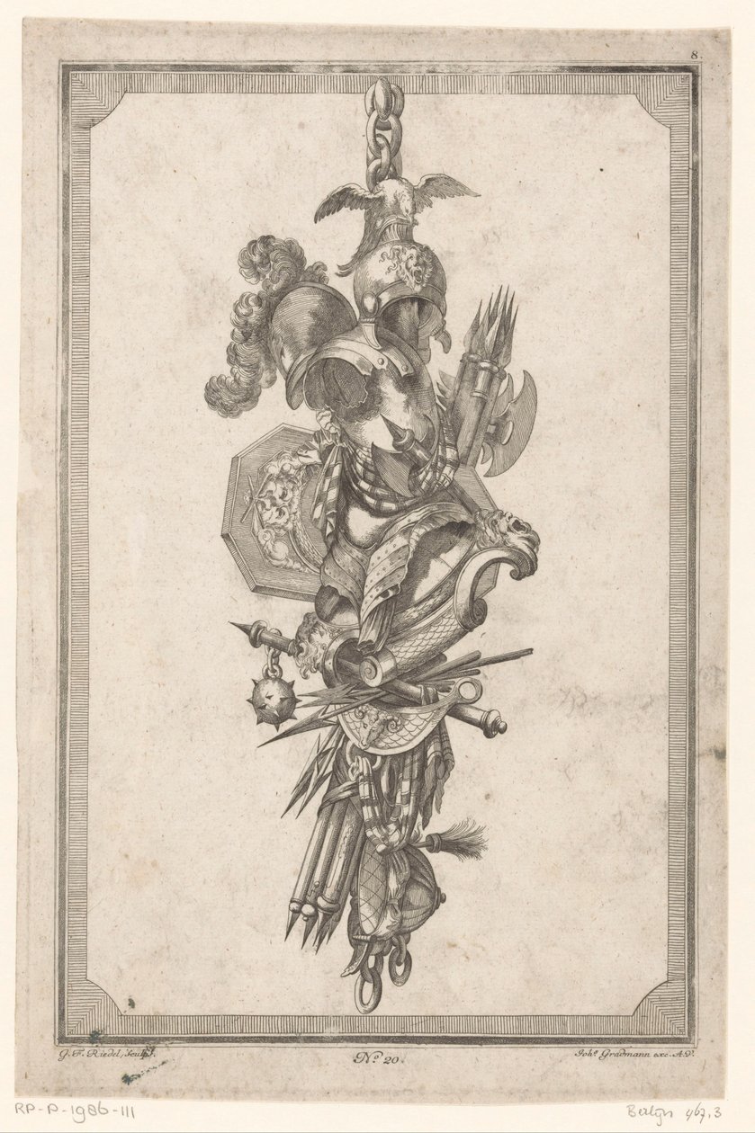 Trophy with Helmets and Armor by Gottlieb Friedrich Riedel