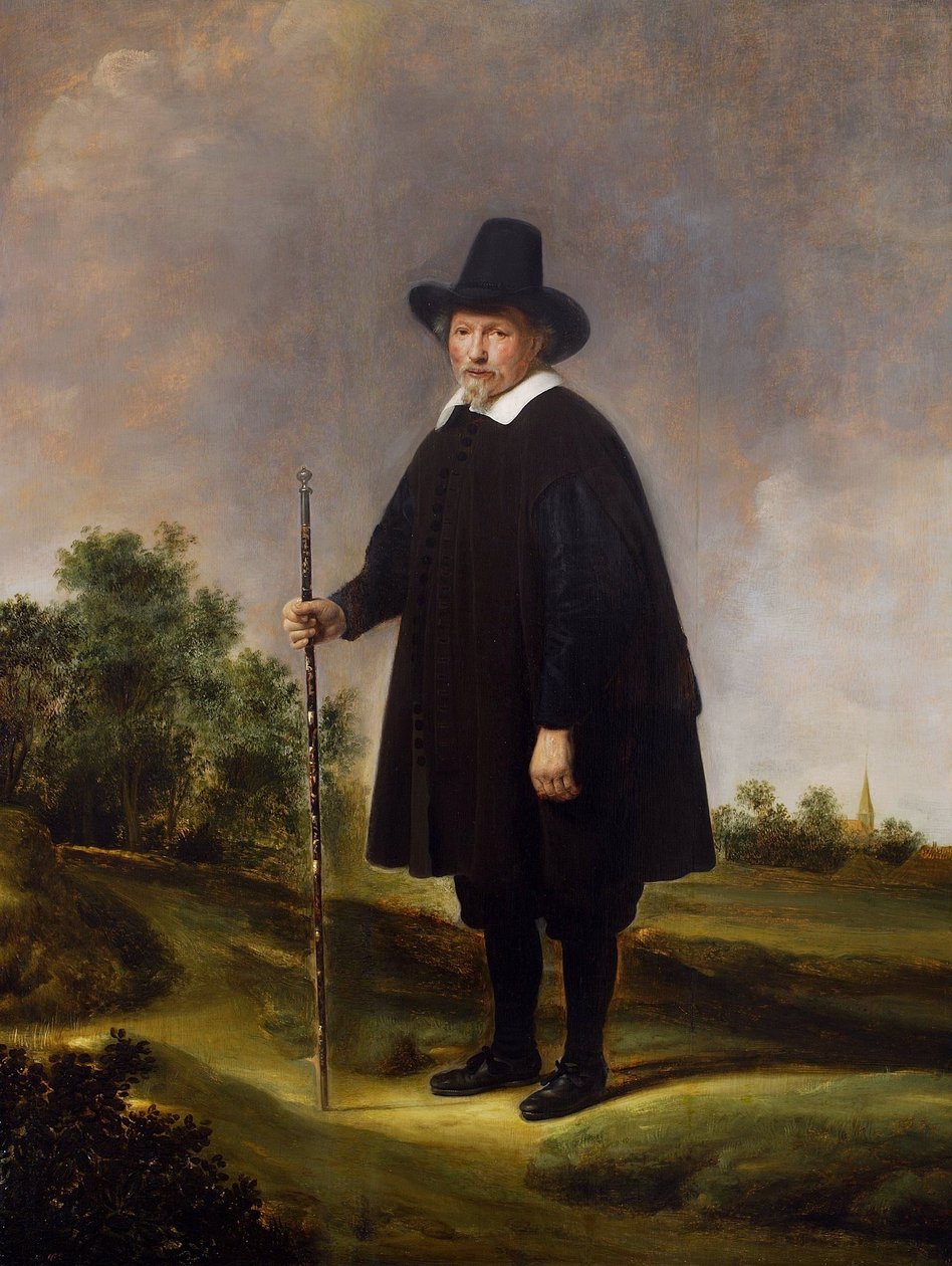 Portrait of a Man Against Landscape by Govert Flinck