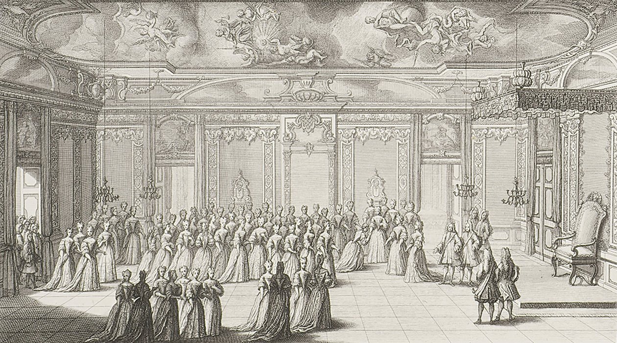 The Audience Chamber During the Reception of the Bride at Dresden Palace on 2 September 1719 by Gérard II Scotin