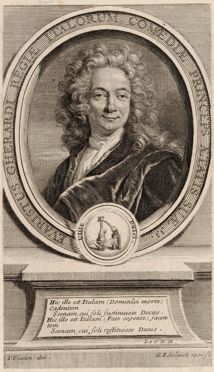 Portrait of Italian Actor and Author Evaristo Gherardi by Gérard Edelinck