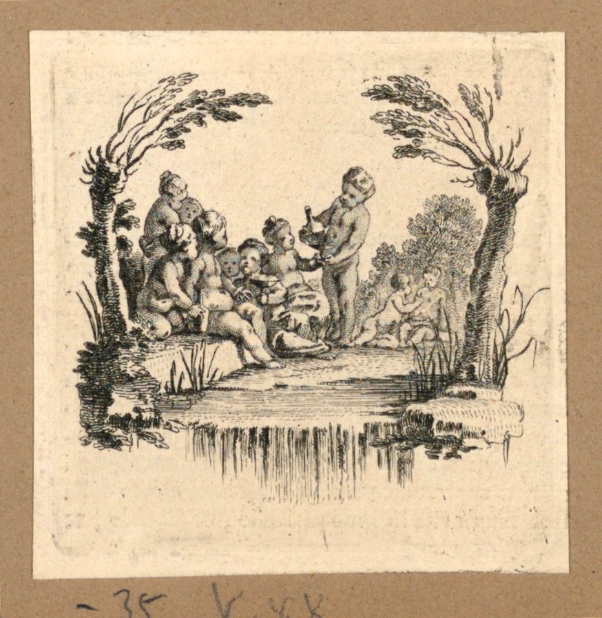 A Group of Children Drinking by Gravelot