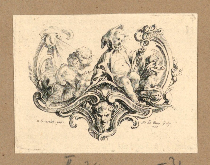 Cupid as a Monk Holding a Caduceus by Gravelot