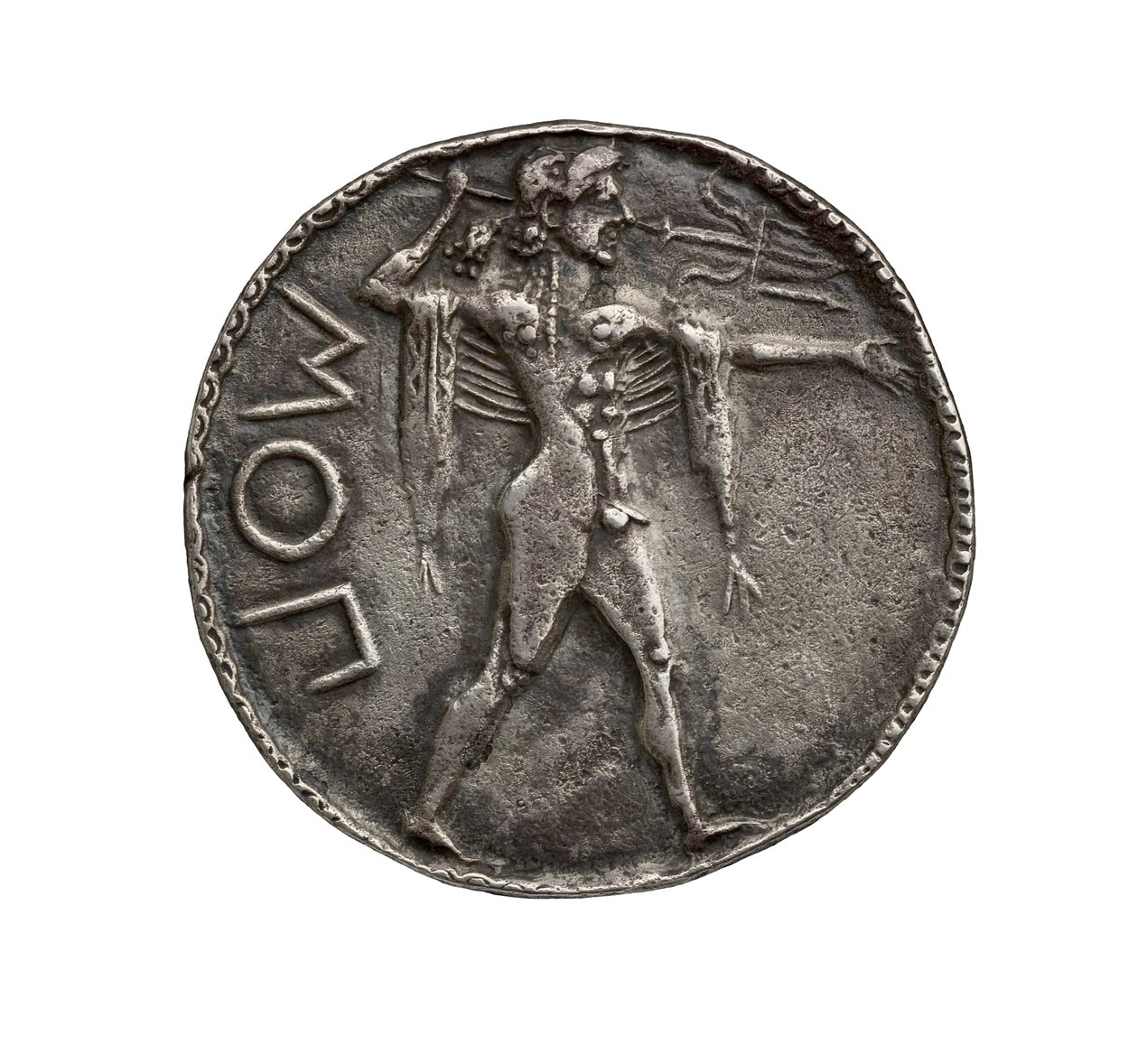 Ancient Greek Incuse Silver Coin from Posidonia by Greek